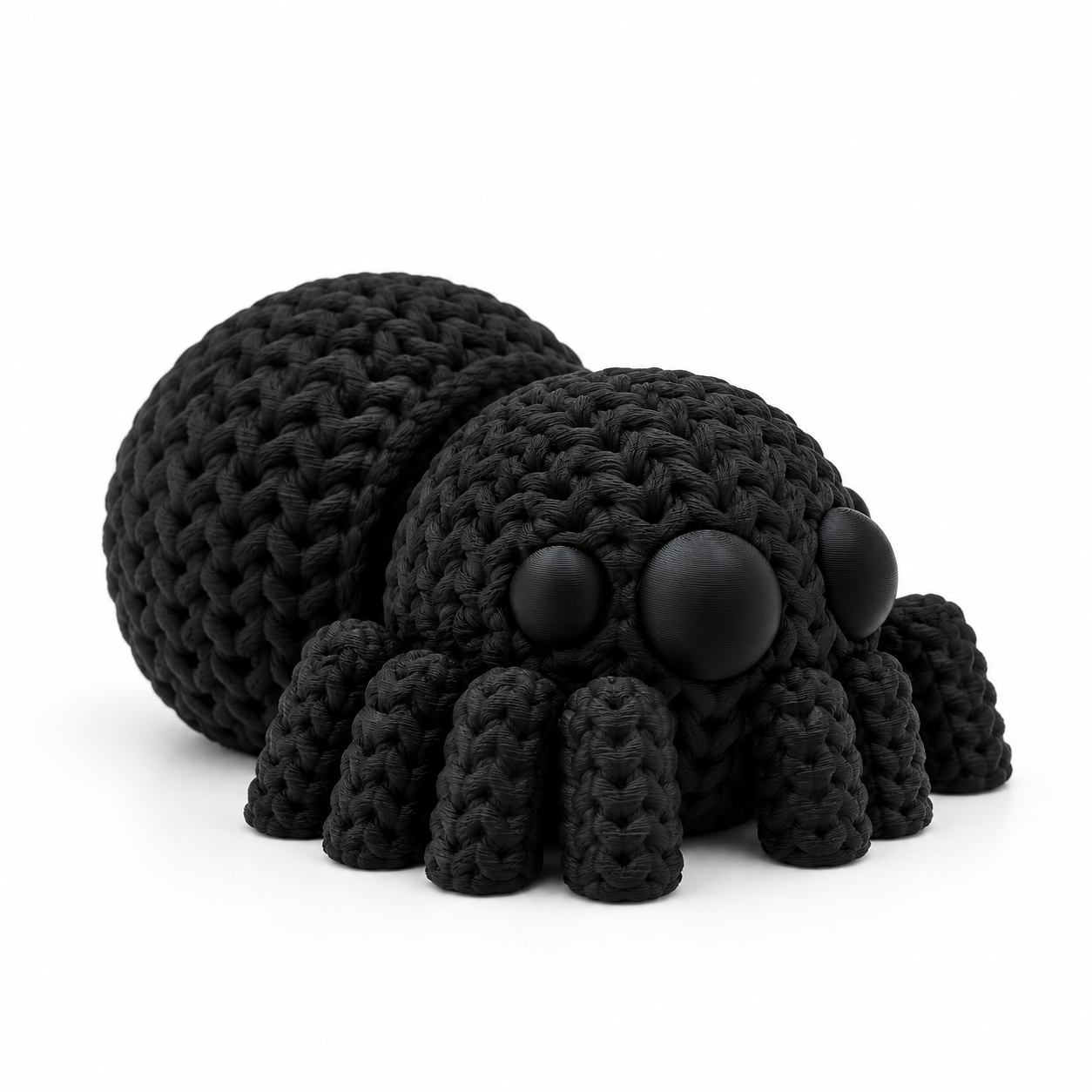 Aranha articulada com textura de tricô